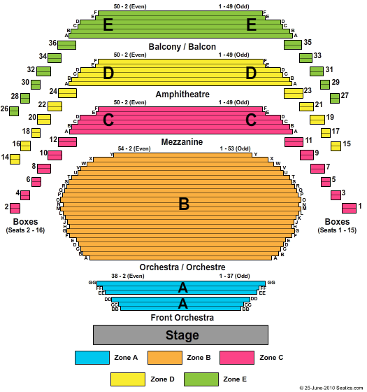 National Arts Centre Seating Chart